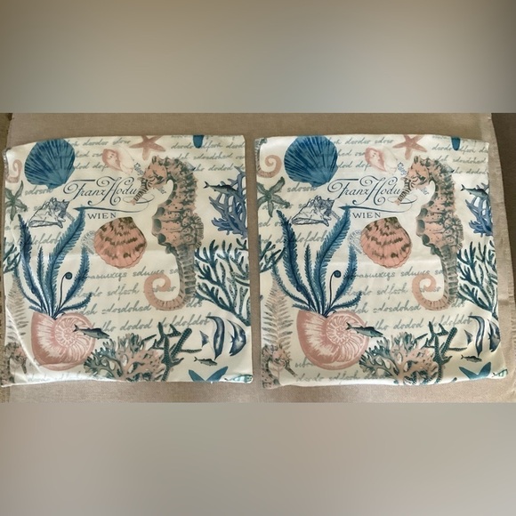 New Sea Horse Cushion Covers 2 Pcs - Picture 1 of 7